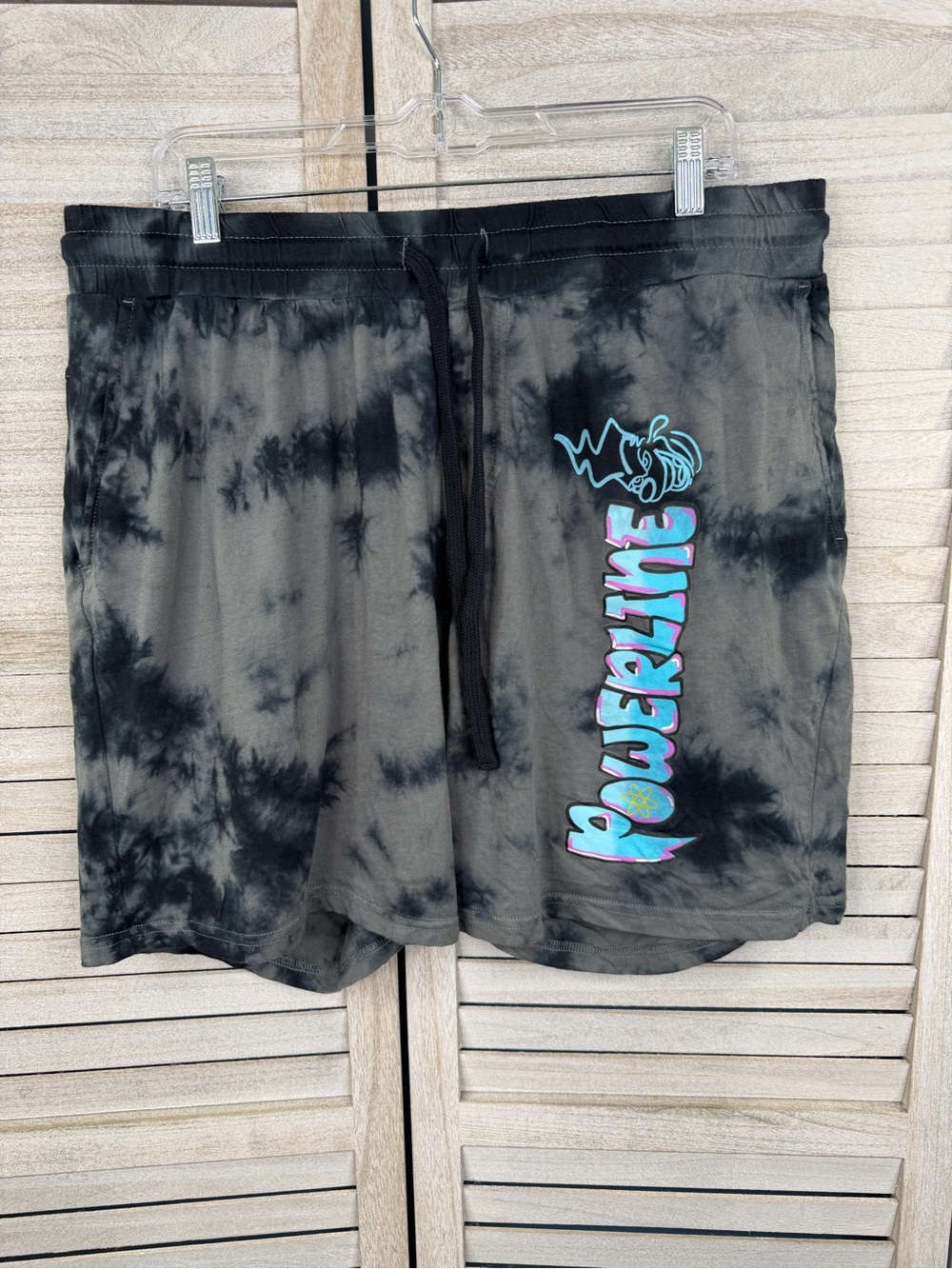 DISNEY PARKS Powerline (A Goofy Movie) Tie Dye/Graffiti Style Cotton Shorts-M